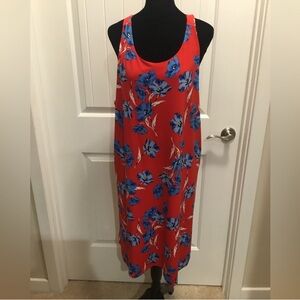 CeCe Red and Blue Floral Dress